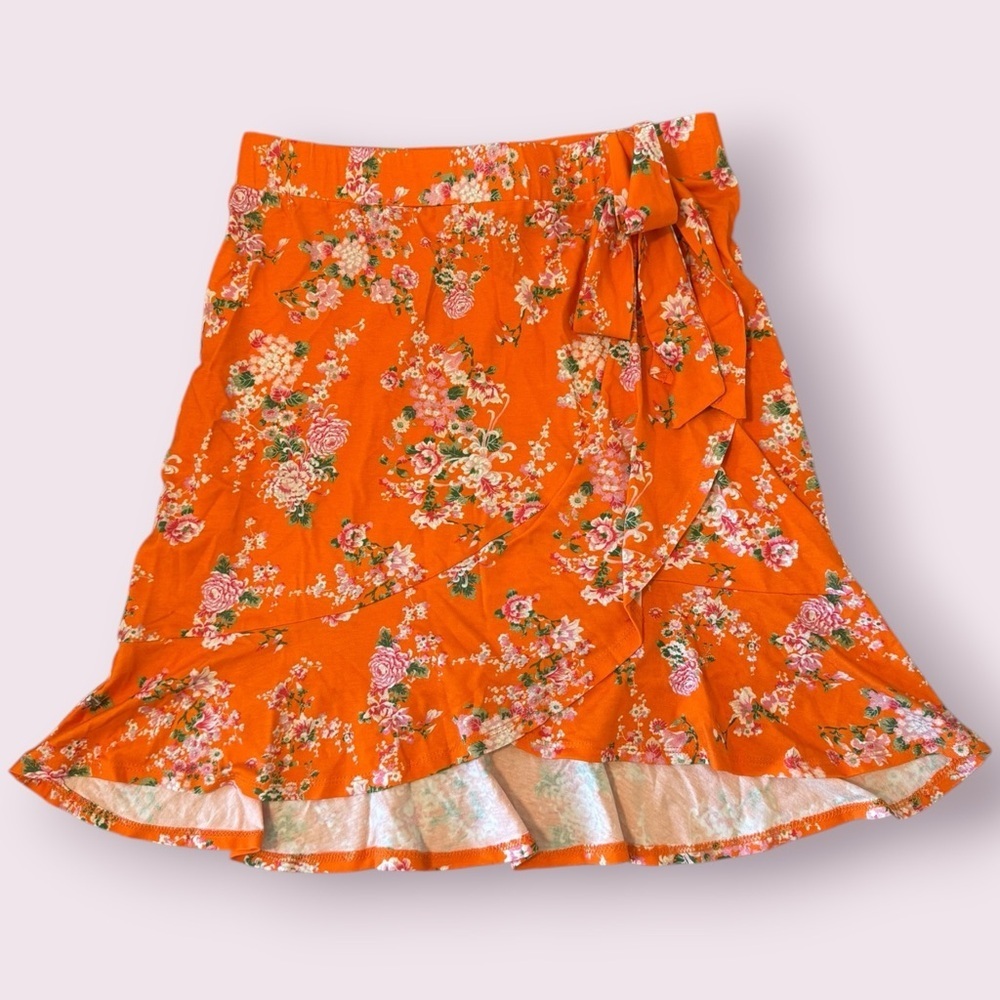 NWT ASOS Floral Wrap Mini Skirt Tie Waist Ruffle Hem Size 6